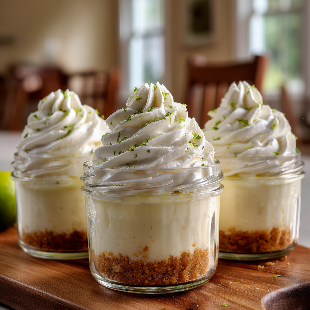 Sugar-free key lime cheesecake cups with whipped cream and fresh lime zest