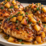 No-added-sugar apple chutney chicken with golden seared chicken, chunky apple and glossy chutney